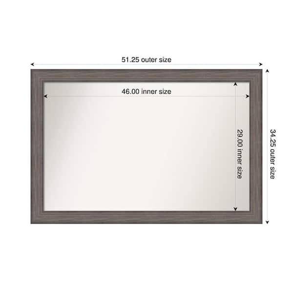 Amanti Art Country Barnwood 51.25 in. W. x 34.25 in. Custom Non-Beveled Wood Framed Bathroom Vanity Wall Mirror