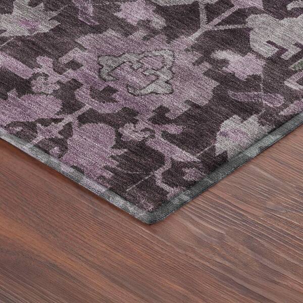 Mayfield Premium Machine Washable Abstract AMF2358 Eggplant 10 ft. x 14 ft. Area Rug