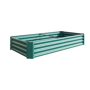 6 ft. W x 3 ft. D x 1 ft. H Green Metal Rectangle Raised Garden Bed Planter Beds for Plants, Vegetables and Flowers