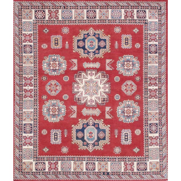 Tribal Red/Ivory 8 ft. x 10 ft. Oriental Area Rug