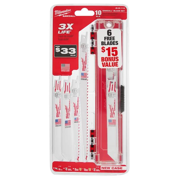 Milwaukee - SAWZALL Wood and Metal Cutting Bi-Metal Reciprocating Saw Blade Set (16-Piece)