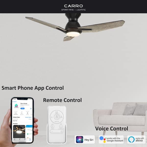 Tilbury 48 in. Integrated LED Indoor/Outdoor Black Smart Ceiling Fan with Light and Remote, Works with Alexa/Google Home