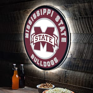 Mississippi State University Round 23 in. Plug-in LED Lighted Sign