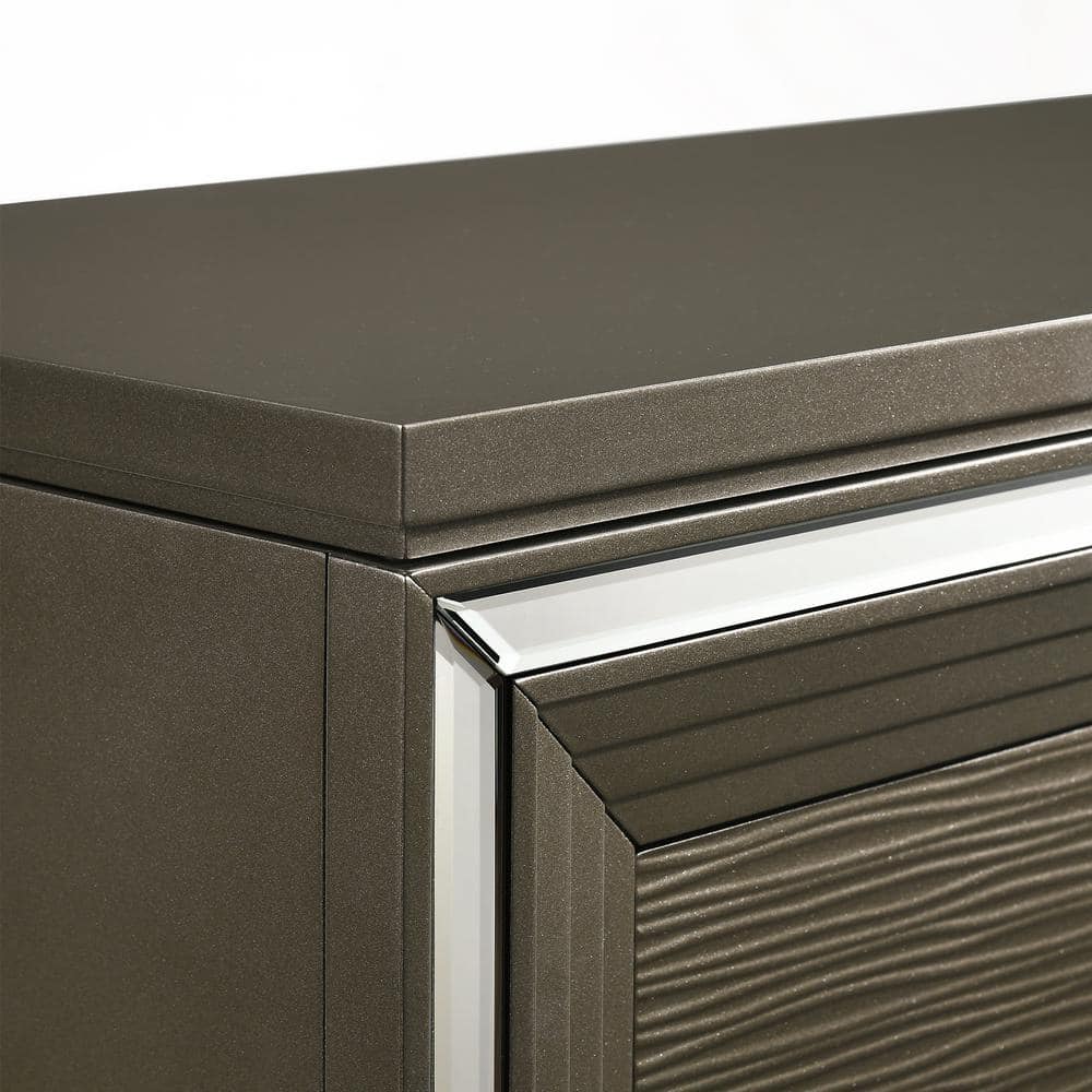 Charlotte Copper 5-Drawer Flip-Top Chest with Mirror