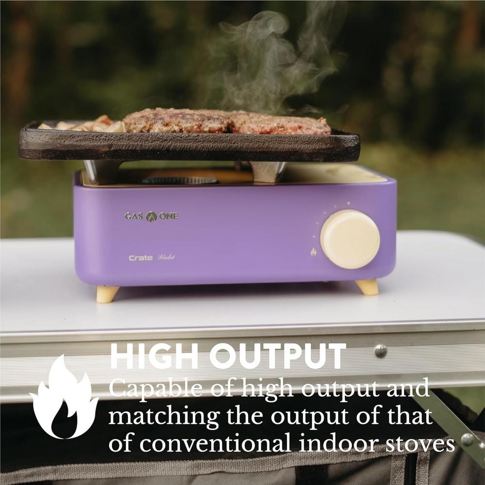 Violet and Yellow Portable Single Burner Gas Stove