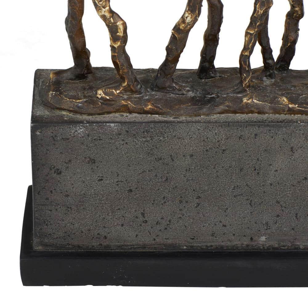 Transitional Art Deco Dark Wood Women Sculpture Trio