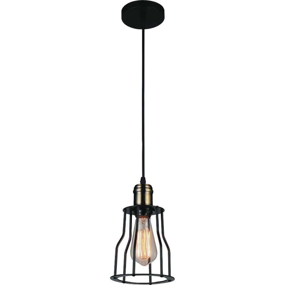 CWI Lighting Graham 1 Light Down Mini Pendant With Black Finish 9609P6 ...