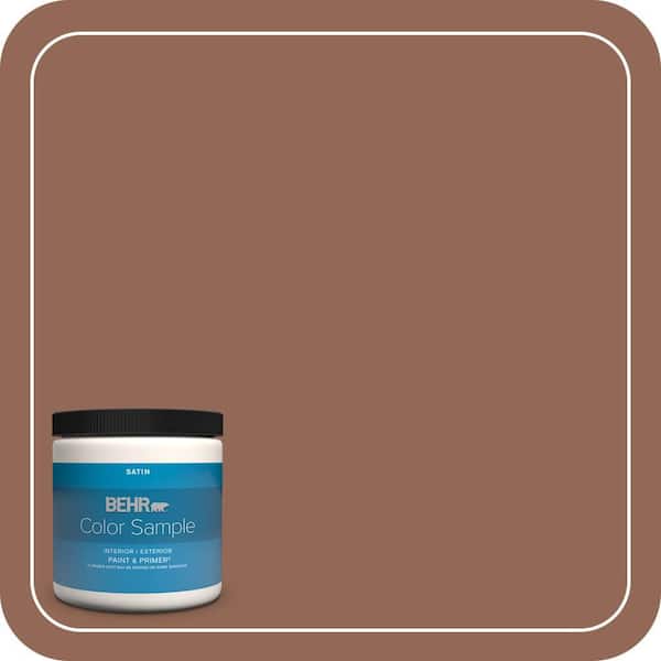 BEHR PREMIUM PLUS 8 oz. #S190-6 Rio Rust Satin Enamel Interior/Exterior Paint & Primer Color Sample