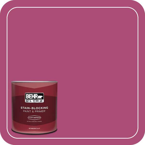BEHR ULTRA 1 qt. #100B-7 Hot Pink Extra Durable Flat Interior Paint & Primer