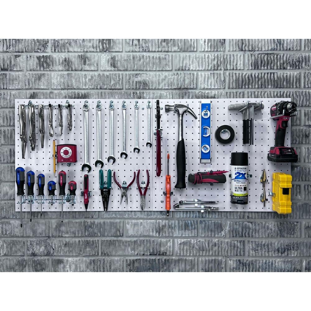 DuraBoard 1/8 in. White Polypropylene Pegboards with DuraHook Assortment (22-Pieces) - 3