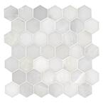 Greecian White 2 in. Hexagon 11.75 in. x 12 in. Polished Marble Floor and Wall Tile (0.98 sq. ft./Each)