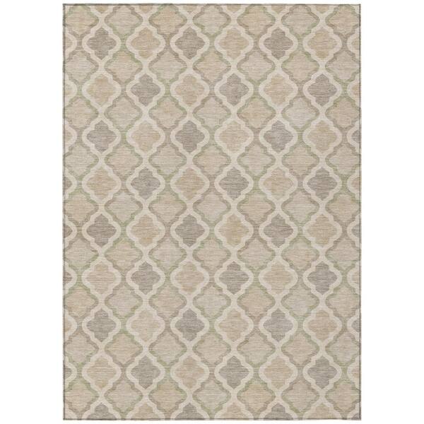 Chantille Machine Washable Indoor/Outdoor Abstract ACN3138 Beige 3 ft. x 5 ft. Area Rug