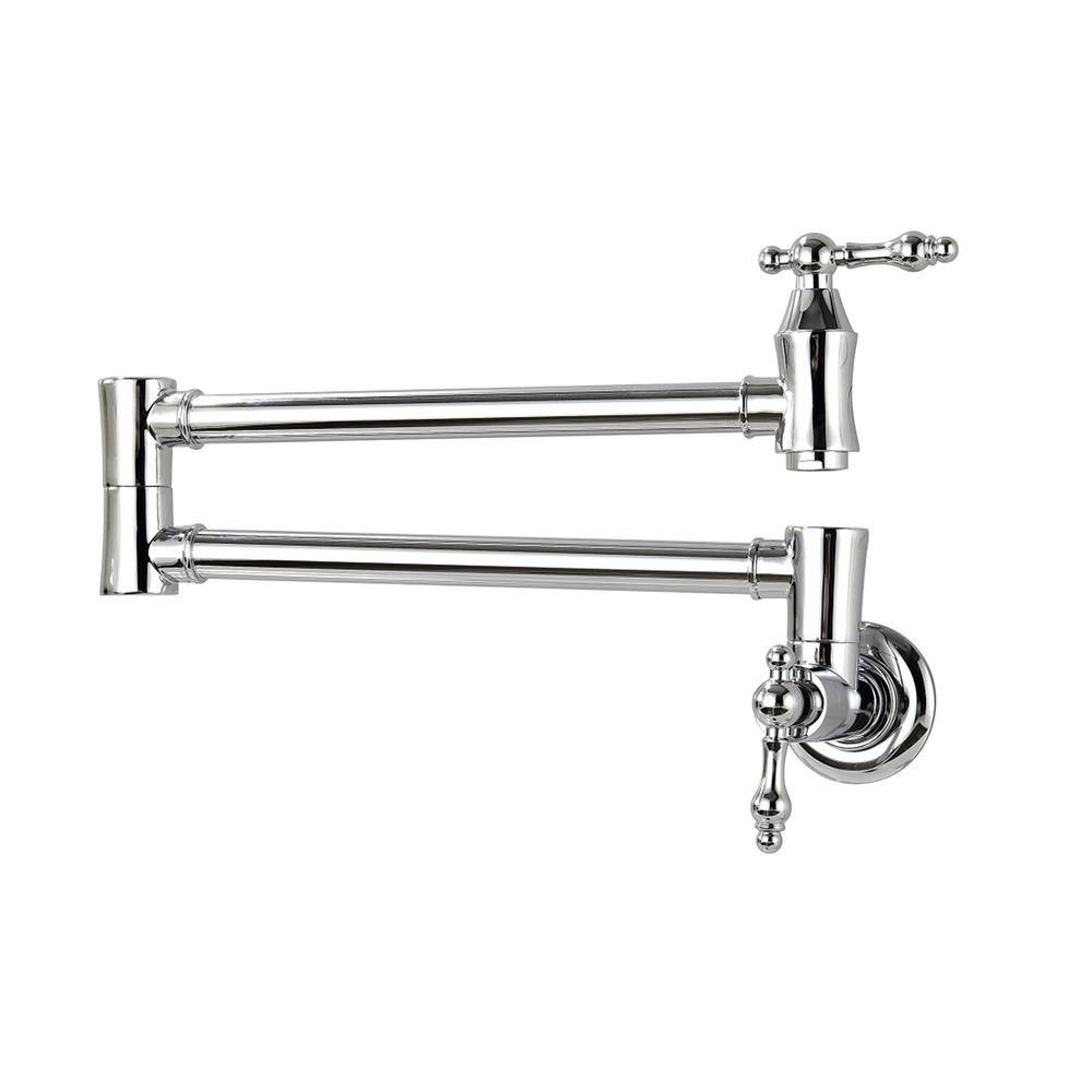 Mondawe Retro Style Wall Mounted Pot Filler with Double Handles in