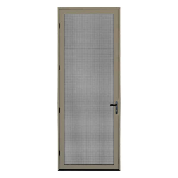 Unique Home Designs 36 in. x 96 in. Desert Sand Surface Mount Right-Hand Ultimate Security Screen Door with Meshtec Screen