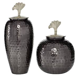 Bronze Metal Modern Decorative Jar (Set of 2)