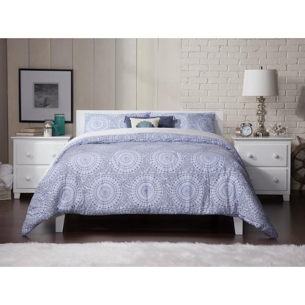 Orlando White Solid Wood Frame King Platform Bed