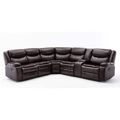 Brown U Shaped Sectional Sofas, Leather U Shaped Sectional Sofa With Recliners