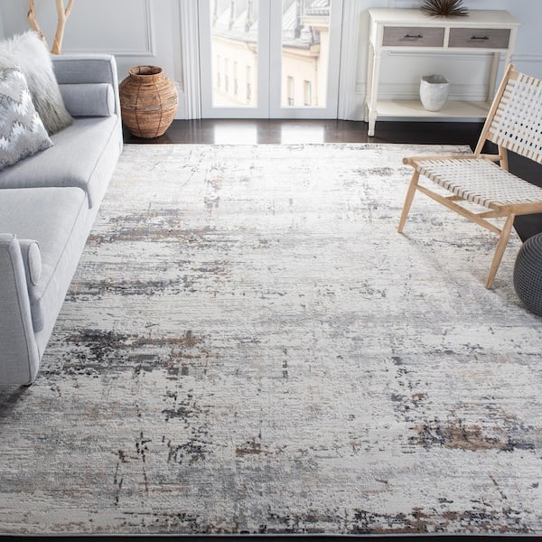 Amelia 8 ft. x 8 ft. Square Ivory/Gray Abstract Area Rug