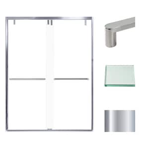 Eden 60 in. W x 80 in. H Sliding Semi-Frameless Shower Door in Polished Chrome with Clear Glass