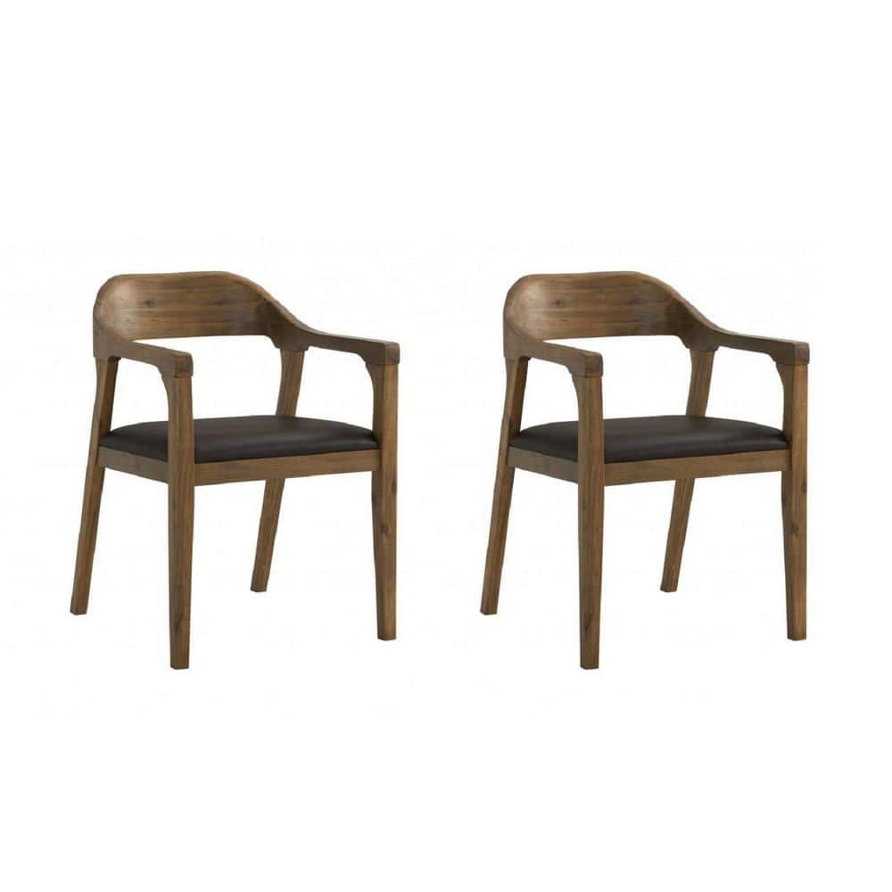 Boraam Rasmus Dining Armchairs Brown Chestnut Wire Brush