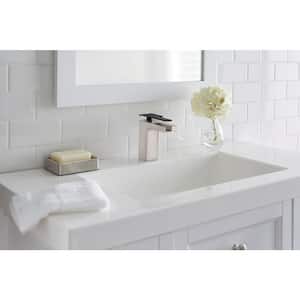 Femke Single-Handle Single-Hole Low-Arc Bathroom Faucet in Brushed Nickel and Matte Black