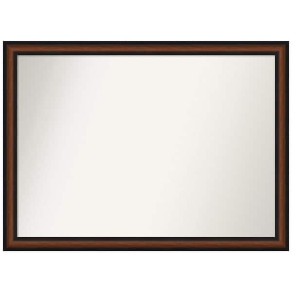 Amanti Art Yale Walnut 41.5 in. W x 30.5 in. H Non-Beveled Bathroom Wall Mirror in Cherry