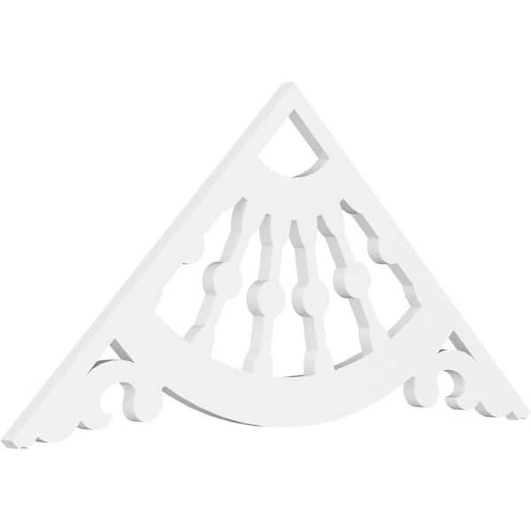 Ekena Millwork 1 in. x 48 in. x 22 in. (11/12) Pitch Wagon Wheel Gable Pediment Architectural Grade PVC Moulding