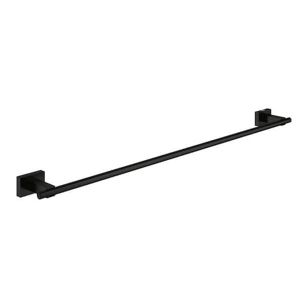 GROHE Essentials Cube 24 in. Wall Mounted Towel Bar in Matte Black ...