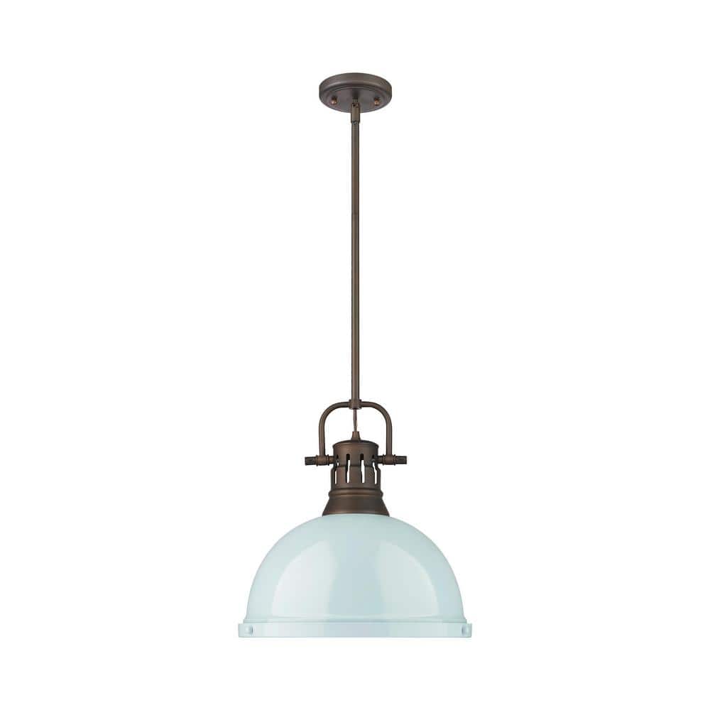 Duncan 100-Watt 1-Light Rubbed Bronze Pendant Light with Steel Shade price history on PriceWatchPro