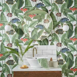 Aquarium Lush Green Wallpaper