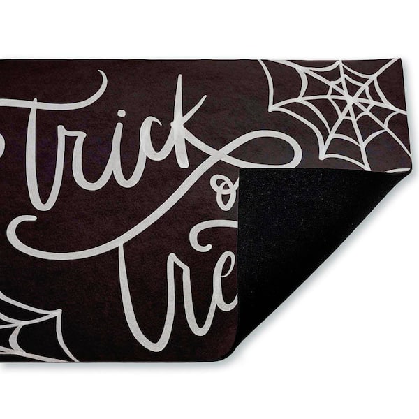 Trick or Treat Spider Webs Brown 18 in. x 30 in. Polyester Non-Slip Outdoor Door Mat
