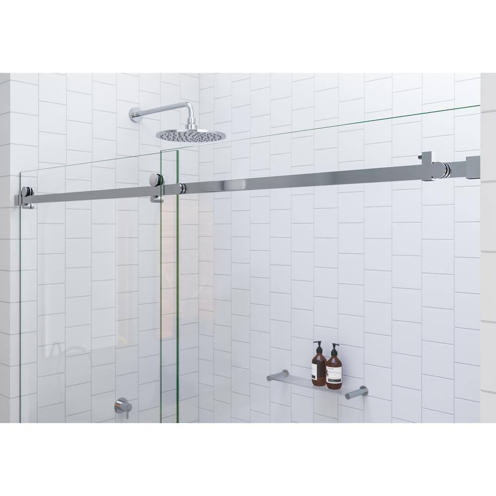 Astro 52" x 78" Frameless Glass Sliding Shower Door in Chrome