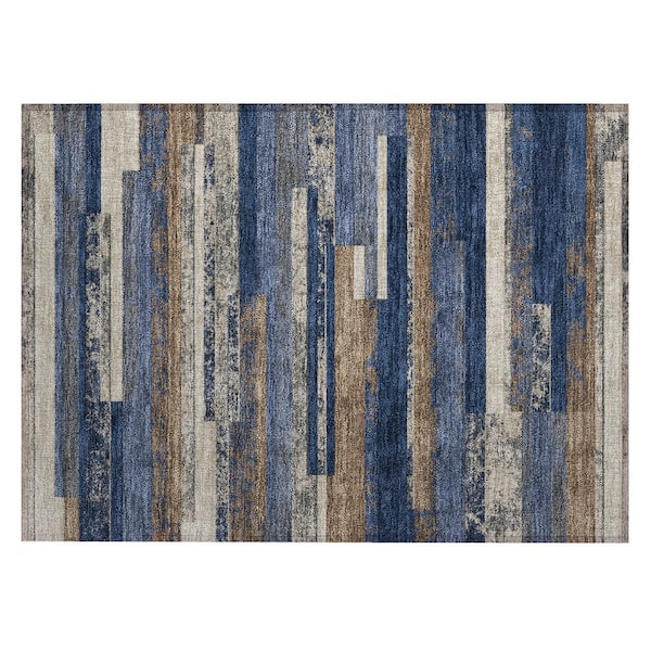 Chantille Machine Washable Indoor/Outdoor Abstract ACN3166 Navy 2 ft. x 3 ft. Accent Rug