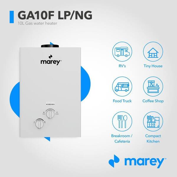 MAREY 2.64 GPM, 68,240 BTU's NG Gas Flow Activated Gas Tankless Water Heater  10FNG - The Home Depot