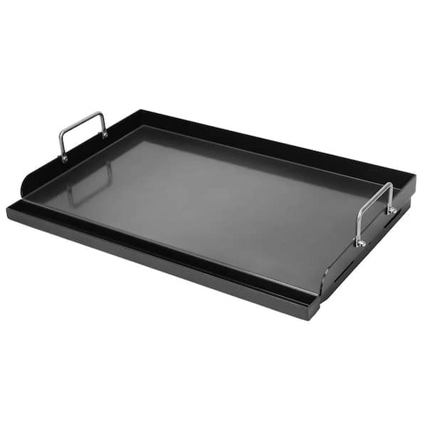 25 in. x 16 in. Black Nano-Ceramic Coated Cast Iron Griddle Nonstick Flat Top Insert for Gas Charcoal Grills All