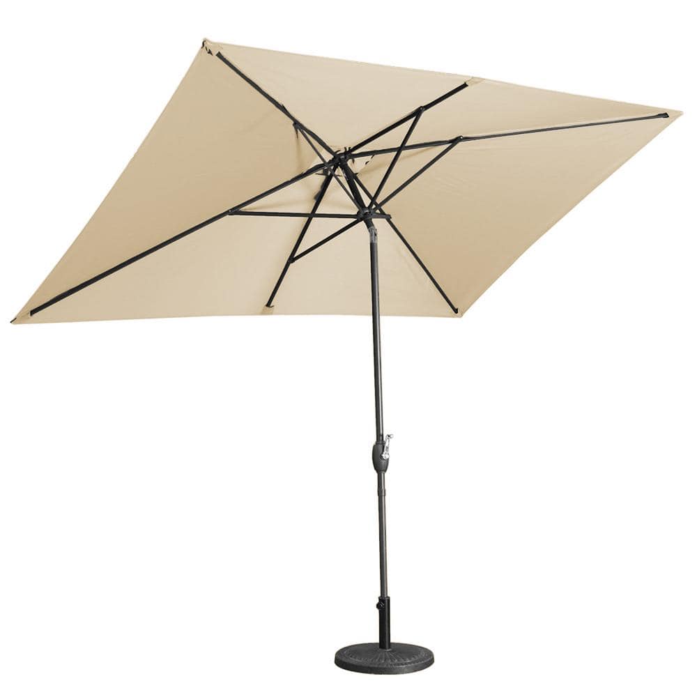 10 ft. x 6.5 ft. Rectangular Market Umbrella (Taupe)