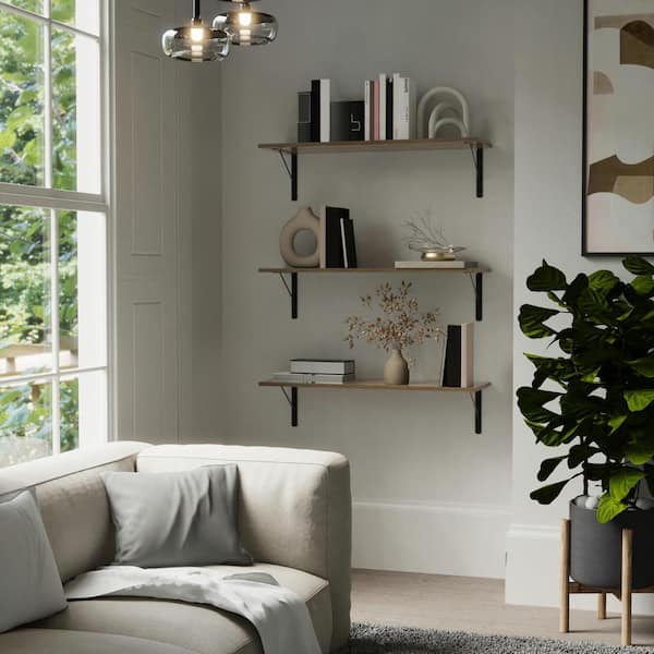 Everbilt 72 in. W x 12 in. D Organic Ash Laminate Solid Wall