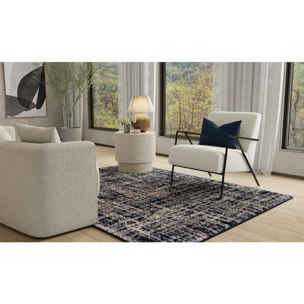 Cotton Tail Cross Thatch 5 ft. 3 in. x 7 ft. 6 in. Blue Area Rug
