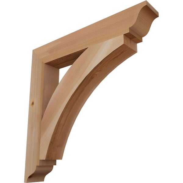 Ekena Millwork 3.5 in. x 26 in. x 26 in. Western Red Cedar Thorton Traditional Smooth Bracket
