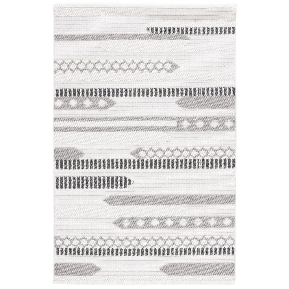 Lotus 5 ft. x 8 ft. Ivory/Dark Gray Striped Geometric Area Rug price history on PriceWatchPro