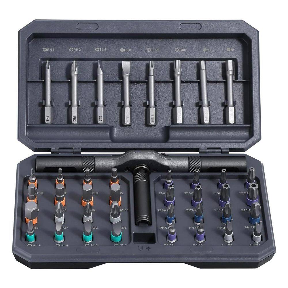Flexible Ratcheting Handle 42-Piece Magnetic S2 Steel Bit Grey Insulated Screwdriver Set Hand Tool Kit price history on PriceWatchPro