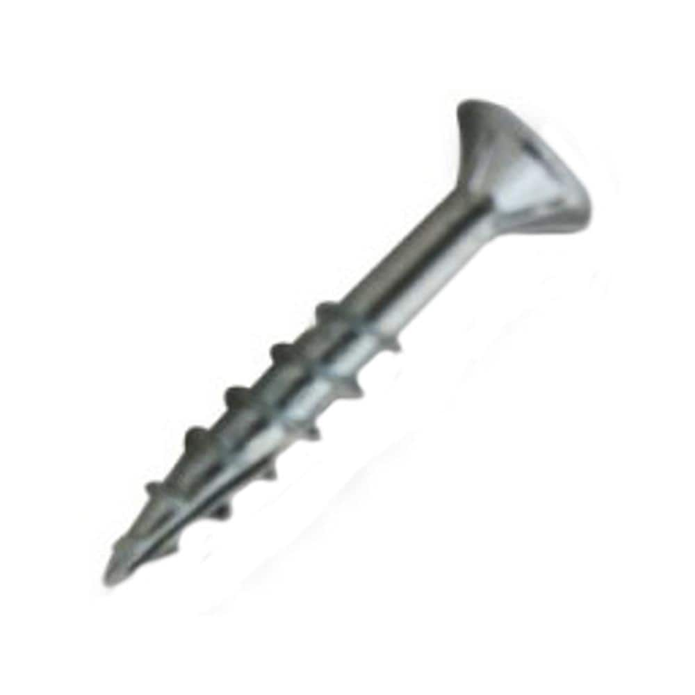 #8 x 1-1/2'' Type 17 Coarse Threaded Wood Screws, 10 Threads Per Inch, Flat  Head with Square Drive and Nibs, #2 Driver, Zinc Plated