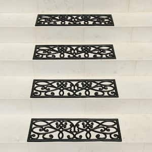 New Amsterdam Black 9.75 in. W x 29.75 in. L Non-Slip Treads Rubber Step Mats