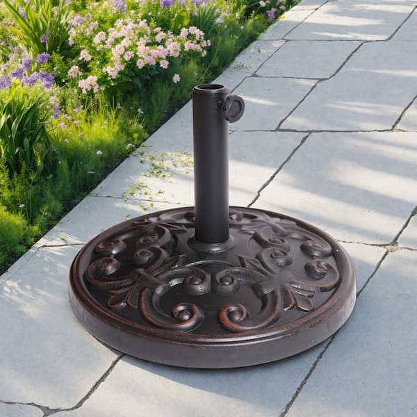 Cedric 26.5 lbs. Resin and Steel Outdoor Patio Umbrella Base in Bronze