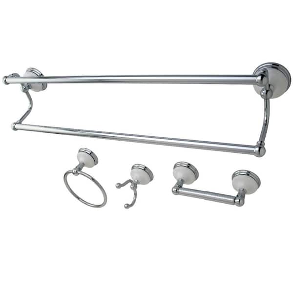 Kingston Brass Traditional 4-Piece Bath Hardware Set in Polished Chrome