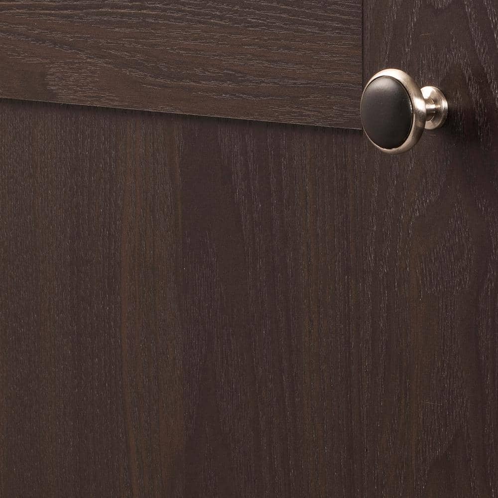 Satin Nickel and Black Round Cabinet Knob with Mounting Hardware