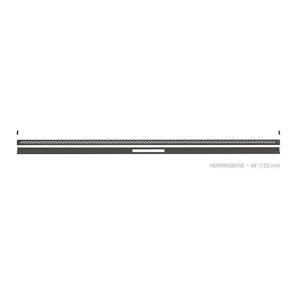 Kerdi-Line-Vario Dark Anthracite 48 in. Herringbone Grate and Channel Floor Installation Kit for Accessory