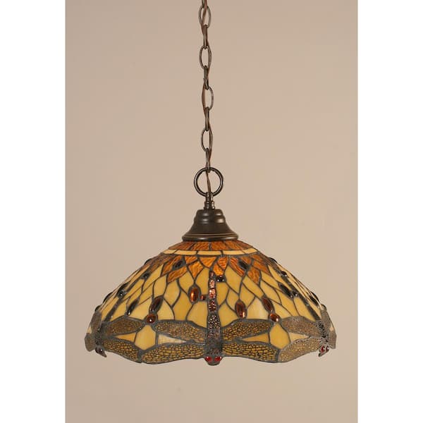 Unbranded Kingston 100-Watt 1-Light Dark Granite Bowl Mini Pendant Light with Glass Shade