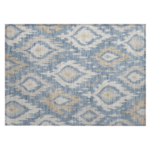 Chantille Machine Washable Indoor/Outdoor Abstract ACN3073 Denim 2 ft. x 3 ft. Accent Rug