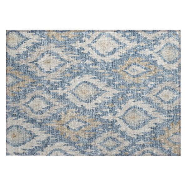 Chantille Machine Washable Indoor/Outdoor Abstract ACN3073 Denim 3 ft. x 4 ft. Area Rug